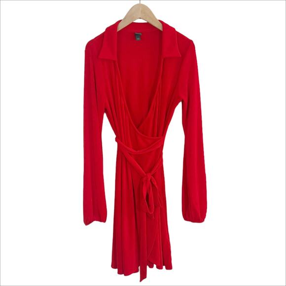 NWOT Wild Fable Balloon Sleeve Wrap Dress in Red Size Small - Picture 3 of 7